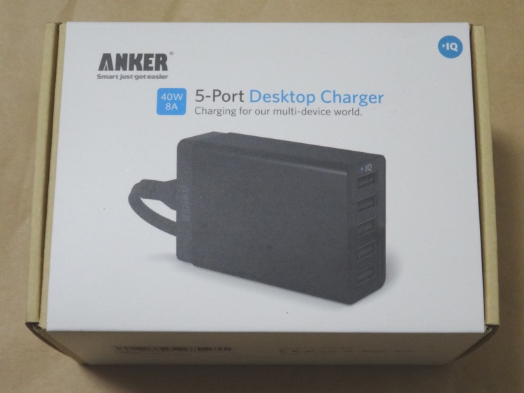Anker 40W 5ポート USB急速充電器 ACアダプタ PowerIQ搭載の本体パッケージ