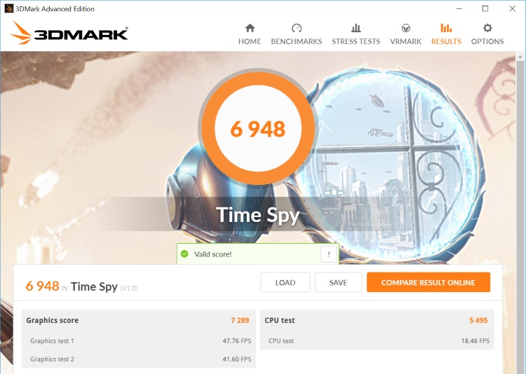 3DMark Time SpyをEVGA GTX 1080 SCで試した結果