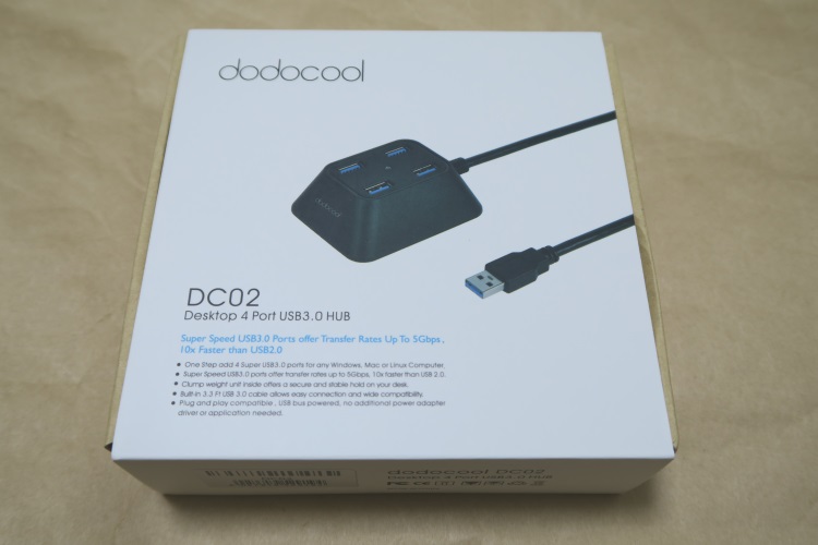 USB3.0対応 4ポートハブ dodocool DC02のパッケージ