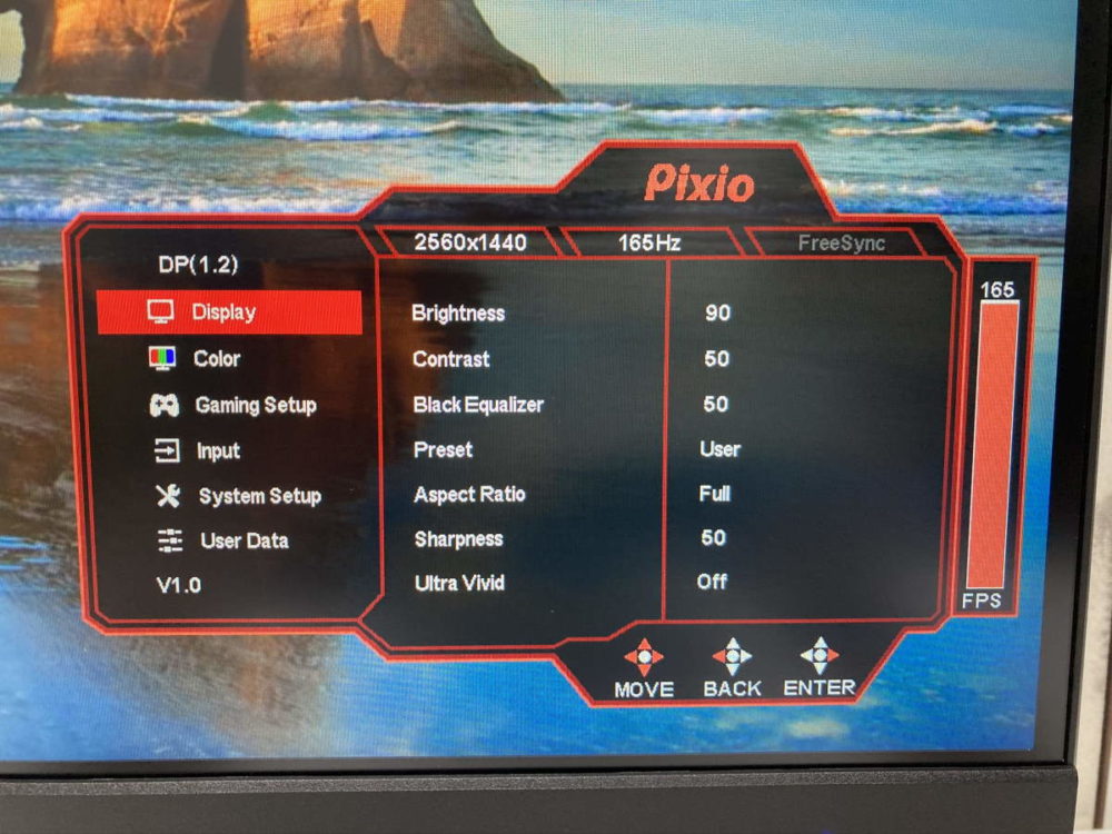 Pixio PX277 Prime(PX277P)のOSDメニュー(Display)