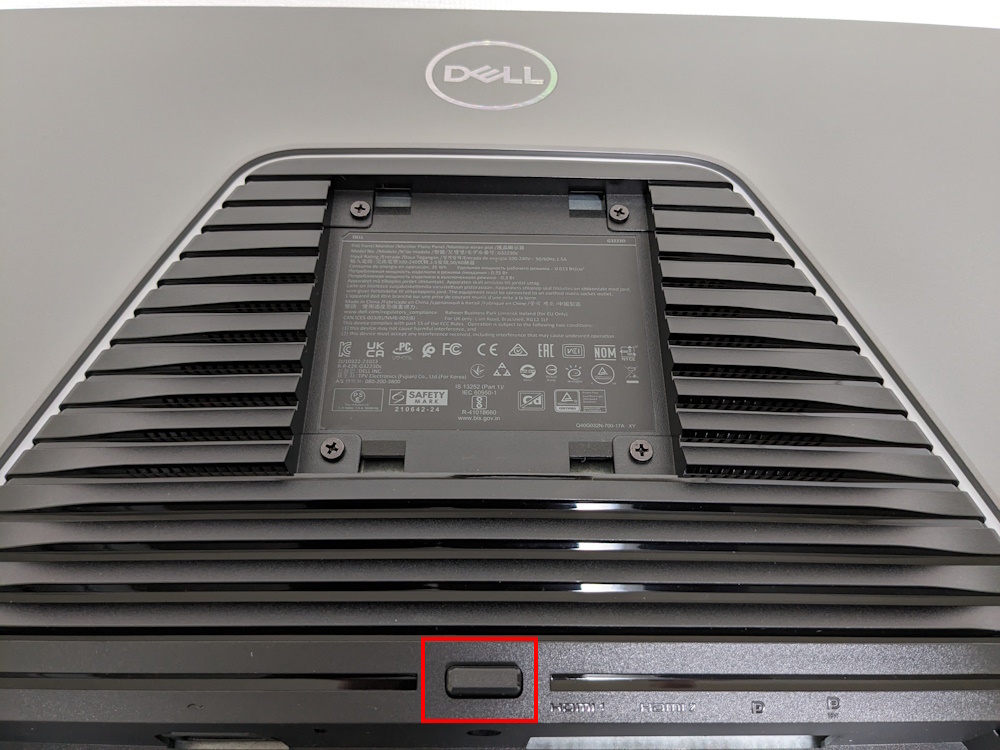Dell G3223Dの背面中央